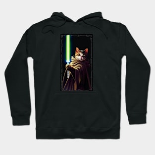 Fun Cat Print ~ AI Art ~ Fantasy Cat ~ Sci-fi Cat ~ Cats with Lightsabers Hoodie